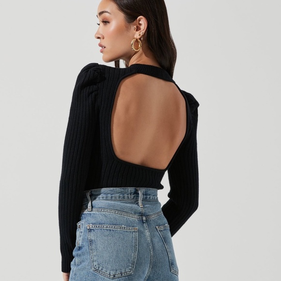 Astr Sweaters - NWT ASTR Black Cutout Long Sleeve Top